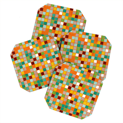 Ana Rut Bre Fine Art little sunny checkers Coaster Set