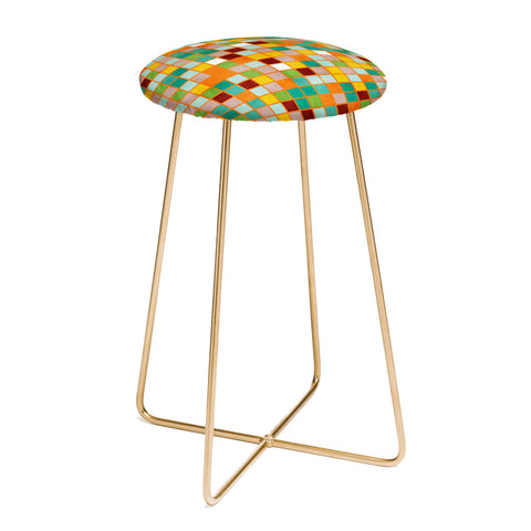Ana Rut Bre Fine Art little sunny checkers Counter Stool