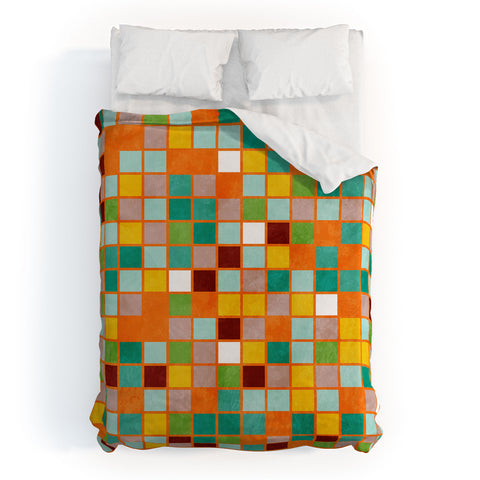 Ana Rut Bre Fine Art little sunny checkers Duvet Cover