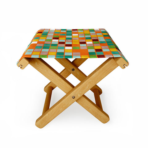 Ana Rut Bre Fine Art little sunny checkers Folding Stool