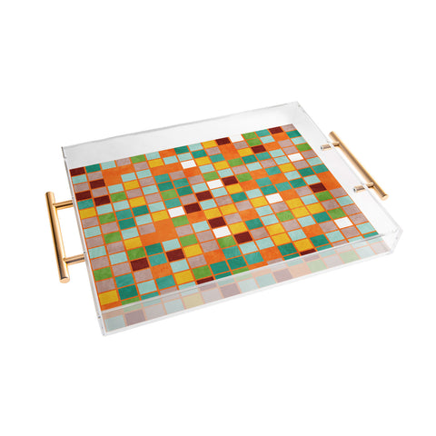 Ana Rut Bre Fine Art little sunny checkers Acrylic Tray