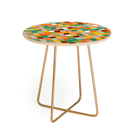 Ana Rut Bre Fine Art little sunny checkers Round Side Table