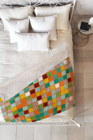 Ana Rut Bre Fine Art little sunny checkers Fleece Throw Blanket