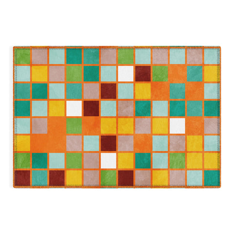 Ana Rut Bre Fine Art little sunny checkers Outdoor Rug