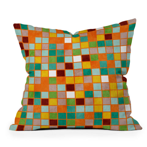 Ana Rut Bre Fine Art little sunny checkers Throw Pillow