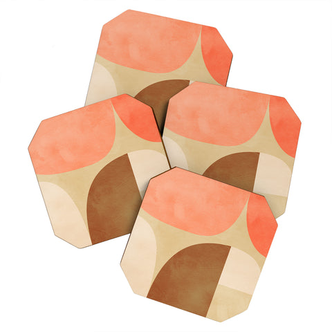 Ana Rut Bre Fine Art mid century geometric abstract Coaster Set