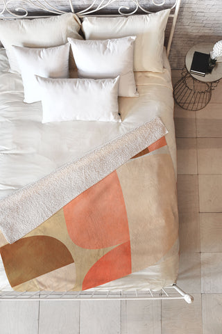 Ana Rut Bre Fine Art mid century geometric abstract Fleece Throw Blanket