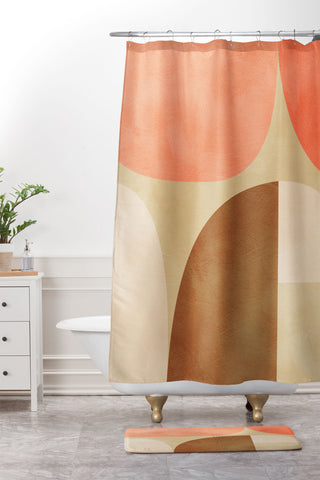 Ana Rut Bre Fine Art mid century geometric abstract Shower Curtain And Mat