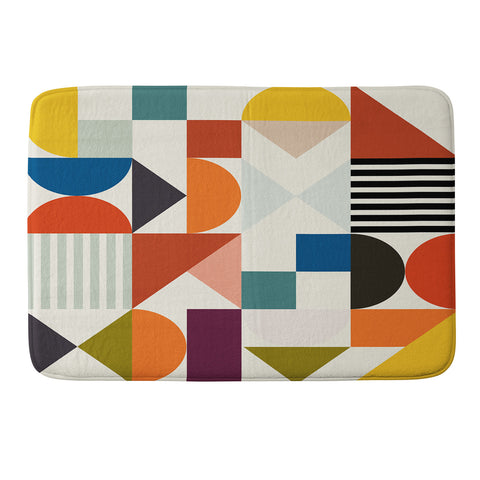 Ana Rut Bre Fine Art mid century retro shapes Memory Foam Bath Mat