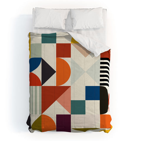Ana Rut Bre Fine Art mid century retro shapes Comforter