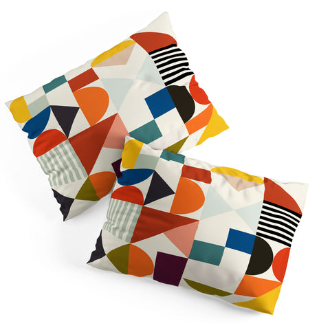 Ana Rut Bre Fine Art mid century retro shapes Pillow Shams