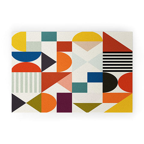 Ana Rut Bre Fine Art mid century retro shapes Welcome Mat