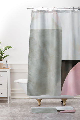 Ana Rut Bre Fine Art mid century scandi winter Shower Curtain And Mat