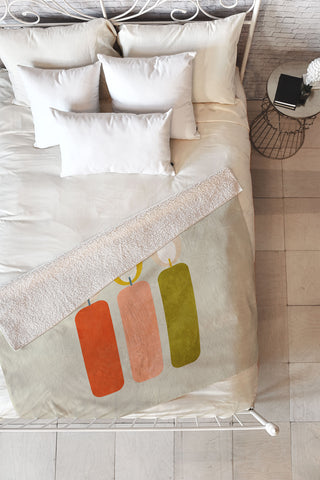 Ana Rut Bre Fine Art mid century xmas contemporary Fleece Throw Blanket