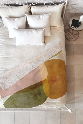 Ana Rut Bre Fine Art organic shapes boho nature Fleece Throw Blanket