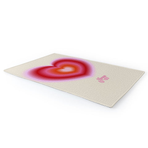 Ana Rut Bre Fine Art pink love heart I Area Rug