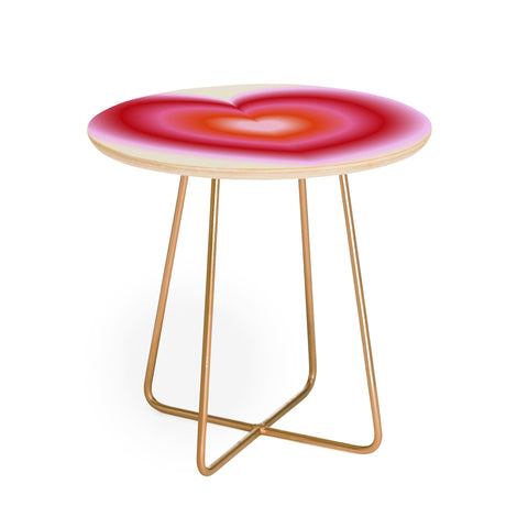 Ana Rut Bre Fine Art pink love heart I Round Side Table