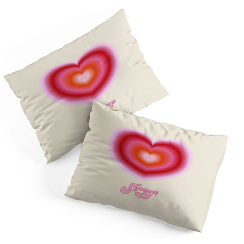Ana Rut Bre Fine Art pink love heart I Pillow Shams