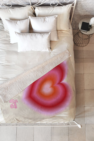 Ana Rut Bre Fine Art pink love heart I Fleece Throw Blanket