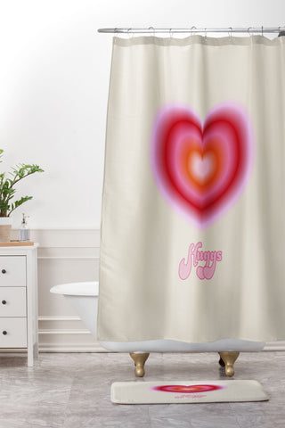 Ana Rut Bre Fine Art pink love heart I Shower Curtain And Mat