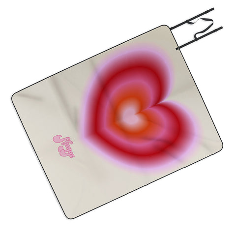 Ana Rut Bre Fine Art pink love heart I Picnic Blanket
