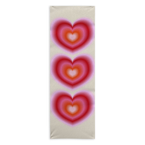 Ana Rut Bre Fine Art pink love heart I Yoga Towel