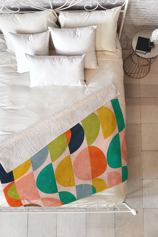 Ana Rut Bre Fine Art shapes abstract II Fleece Throw Blanket