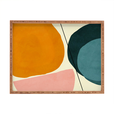 Ana Rut Bre Fine Art shapes geometric minimal paint Rectangular Tray