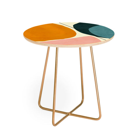 Ana Rut Bre Fine Art shapes geometric minimal paint Round Side Table
