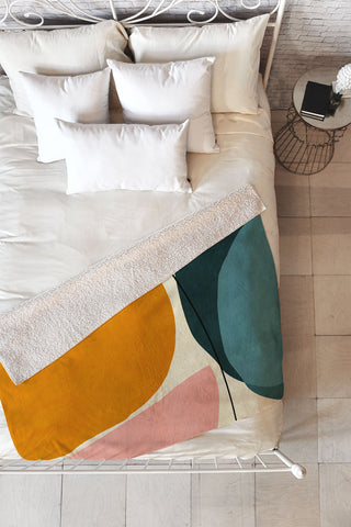 Ana Rut Bre Fine Art shapes geometric minimal paint Fleece Throw Blanket