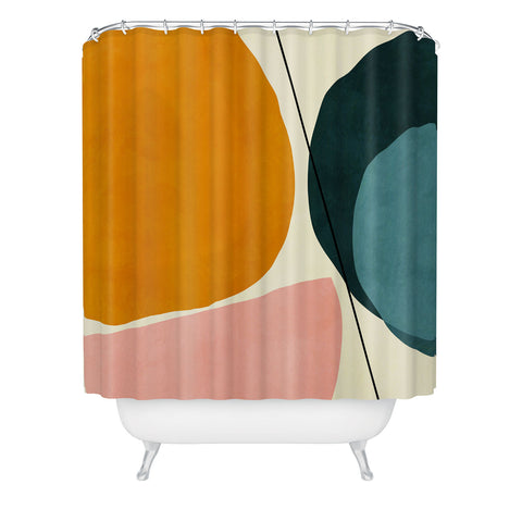 Ana Rut Bre Fine Art shapes geometric minimal paint Shower Curtain
