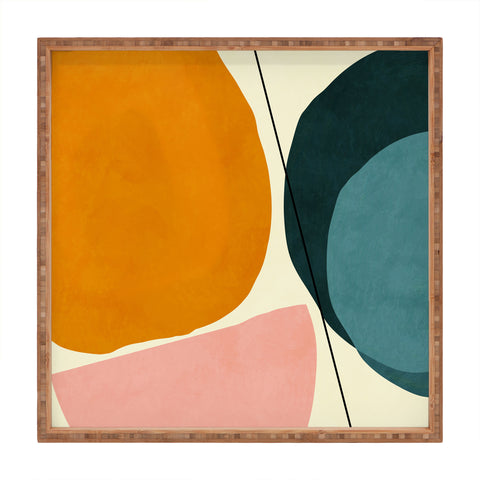 Ana Rut Bre Fine Art shapes geometric minimal paint Square Tray