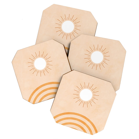 Ana Rut Bre Fine Art shapes geometry sun minimal Coaster Set