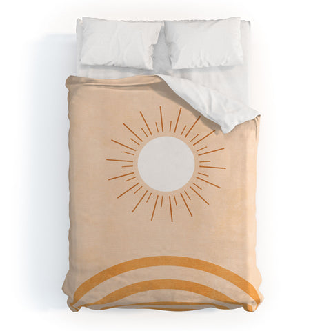 Ana Rut Bre Fine Art shapes geometry sun minimal Duvet Cover