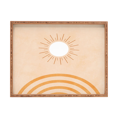 Ana Rut Bre Fine Art shapes geometry sun minimal Rectangular Tray