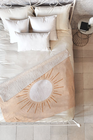 Ana Rut Bre Fine Art shapes geometry sun minimal Fleece Throw Blanket