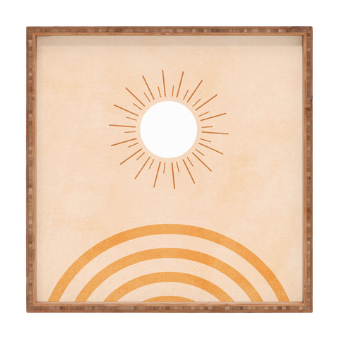 Ana Rut Bre Fine Art shapes geometry sun minimal Square Tray