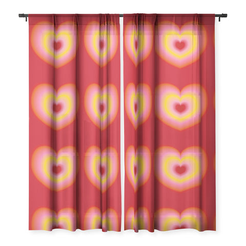 Ana Rut Bre Fine Art valentine red Sheer Window Curtain