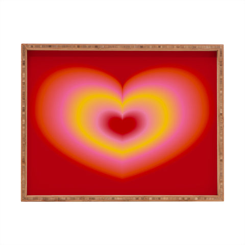 Ana Rut Bre Fine Art valentine red Rectangular Tray