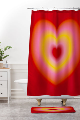 Ana Rut Bre Fine Art valentine red Shower Curtain And Mat