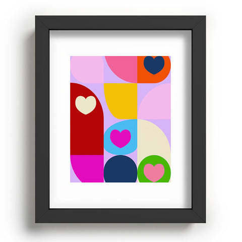 Ana Rut Bre Fine Art Vday hearts mid century modern Recessed Framing Rectangle