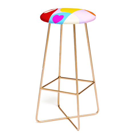 Ana Rut Bre Fine Art Vday hearts mid century modern Bar Stool