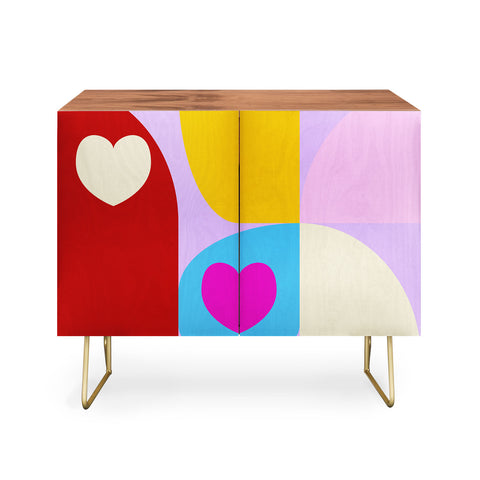 Ana Rut Bre Fine Art Vday hearts mid century modern Credenza