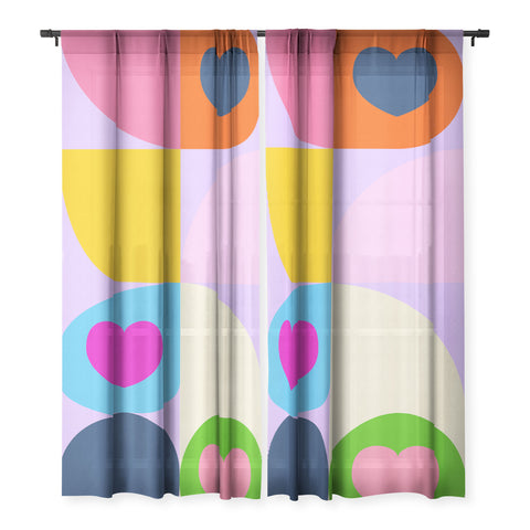 Ana Rut Bre Fine Art Vday hearts mid century modern Sheer Non Repeat