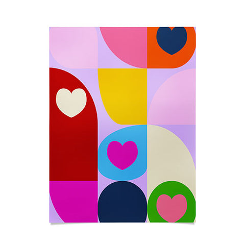 Ana Rut Bre Fine Art Vday hearts mid century modern Poster