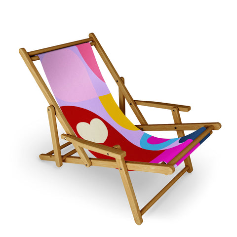 Ana Rut Bre Fine Art Vday hearts mid century modern Sling Chair