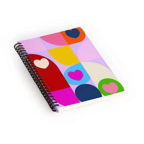 Ana Rut Bre Fine Art Vday hearts mid century modern Spiral Notebook
