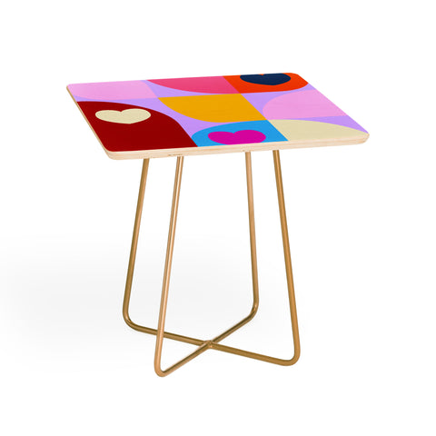 Ana Rut Bre Fine Art Vday hearts mid century modern Side Table