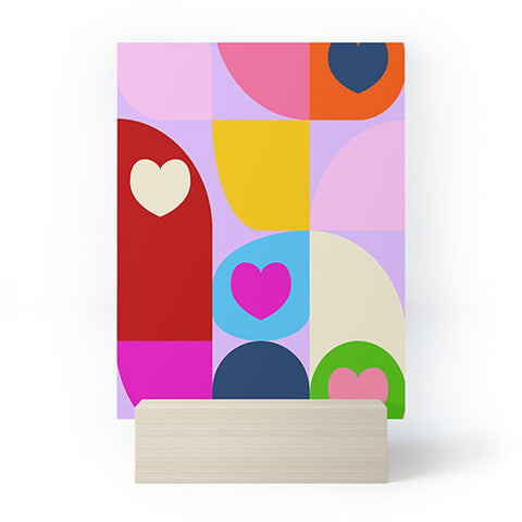 Ana Rut Bre Fine Art Vday hearts mid century modern Mini Art Print
