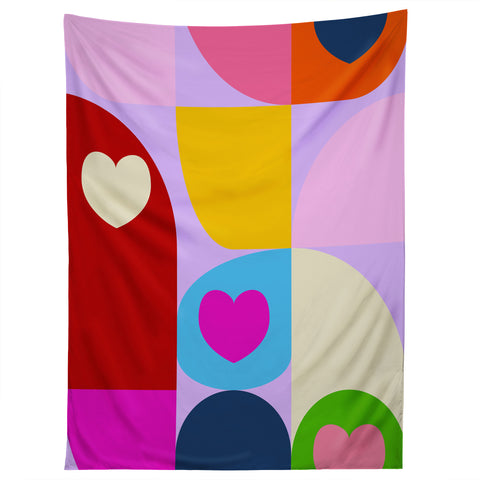 Ana Rut Bre Fine Art Vday hearts mid century modern Tapestry